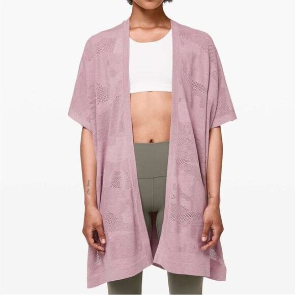 Lululemon Find Your Light Mauve Wrap Short Sleeve Cardigan One Size - Picture 1 of 8